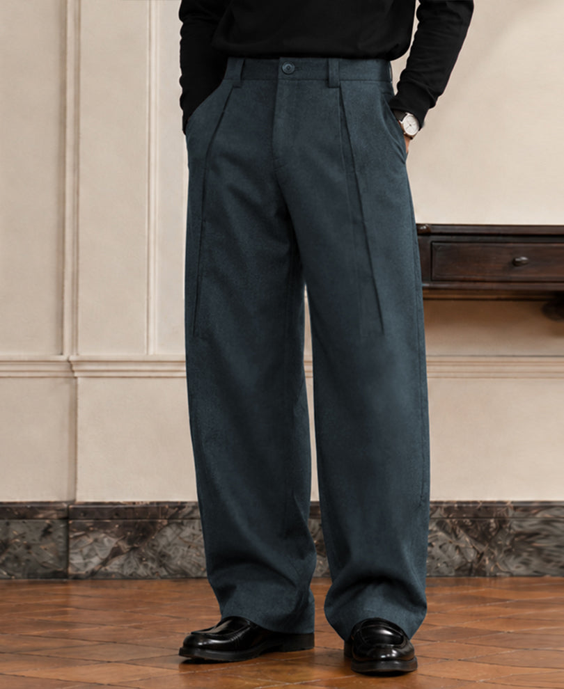 Dark Grey Pleated Trousers