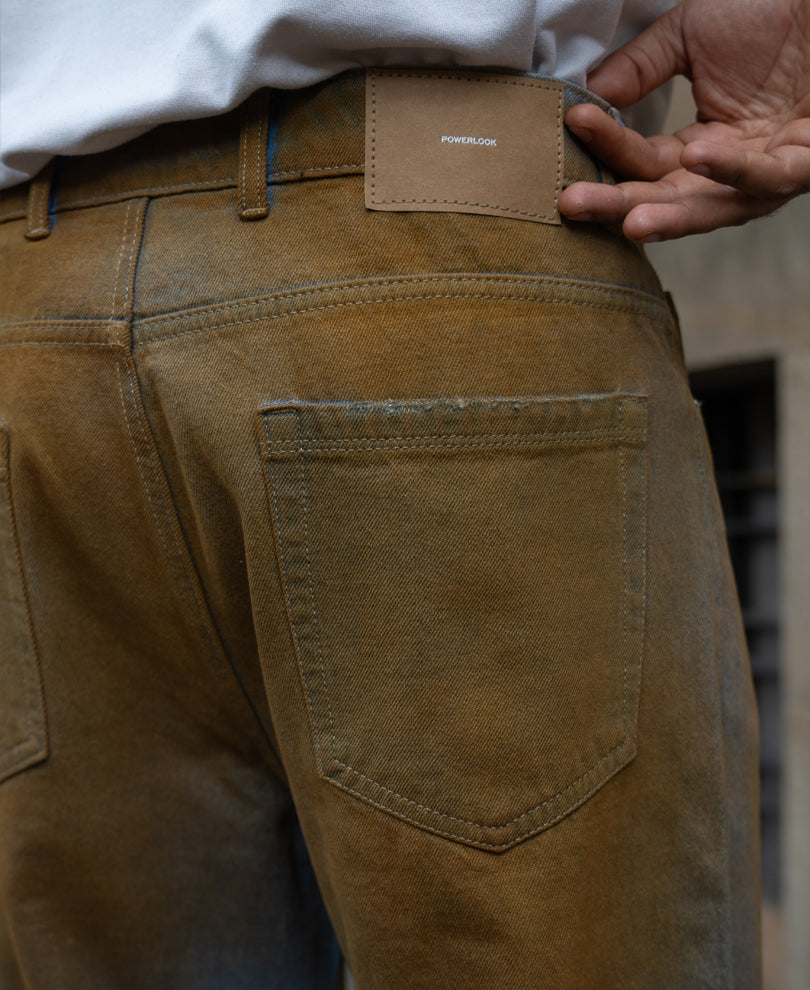 Blue Sprayed Baggy Jeans