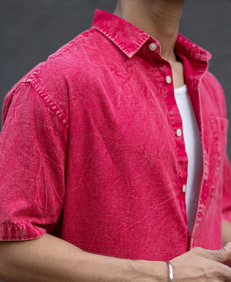 Pink Overdyed Lightweight Shirt.