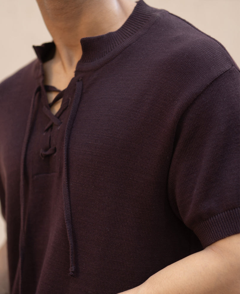 Wine Henley T-Shirt.