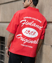 Red Printed Structure Shirt.