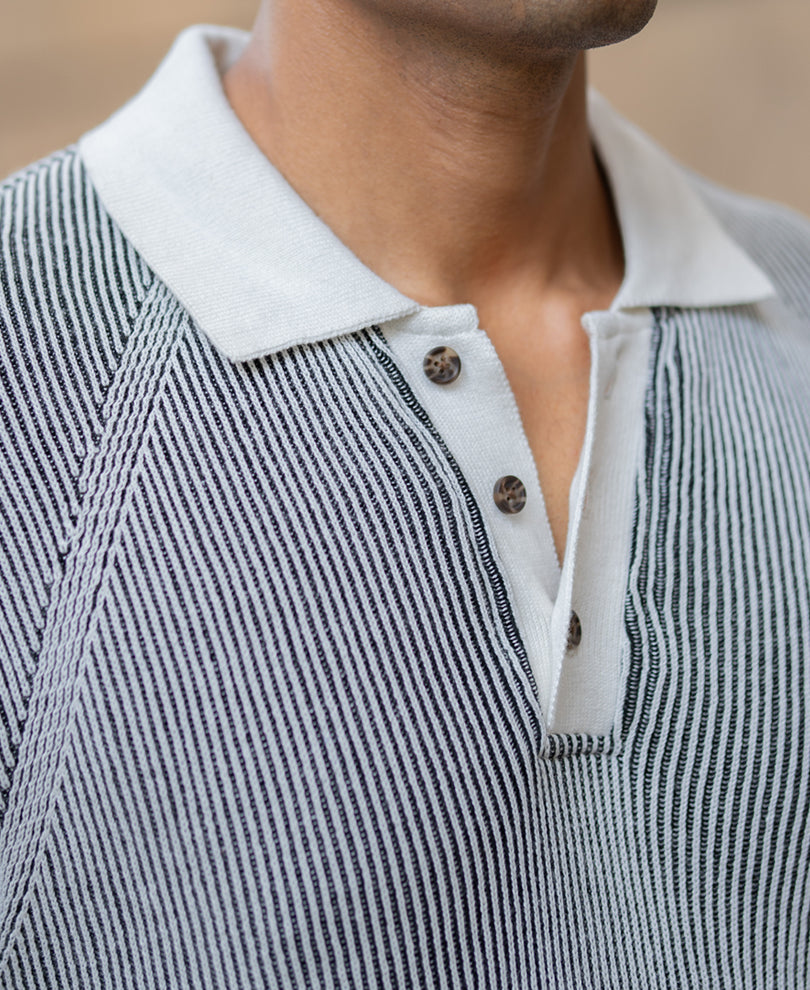 Black & White Knit T-Shirt.
