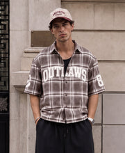 Brown Melange Printed Checks Shirt 100% Cotton