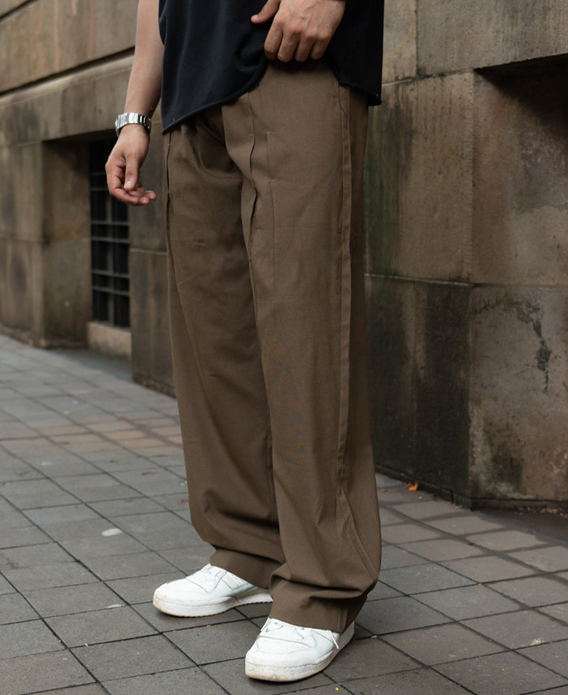 Brown Pleated Trousers
