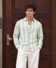Green Strucured Stripe Shirt