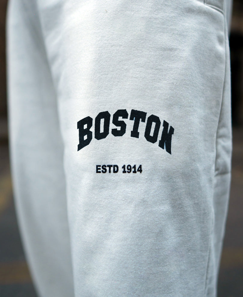 White Printed Baggy Track Pant.