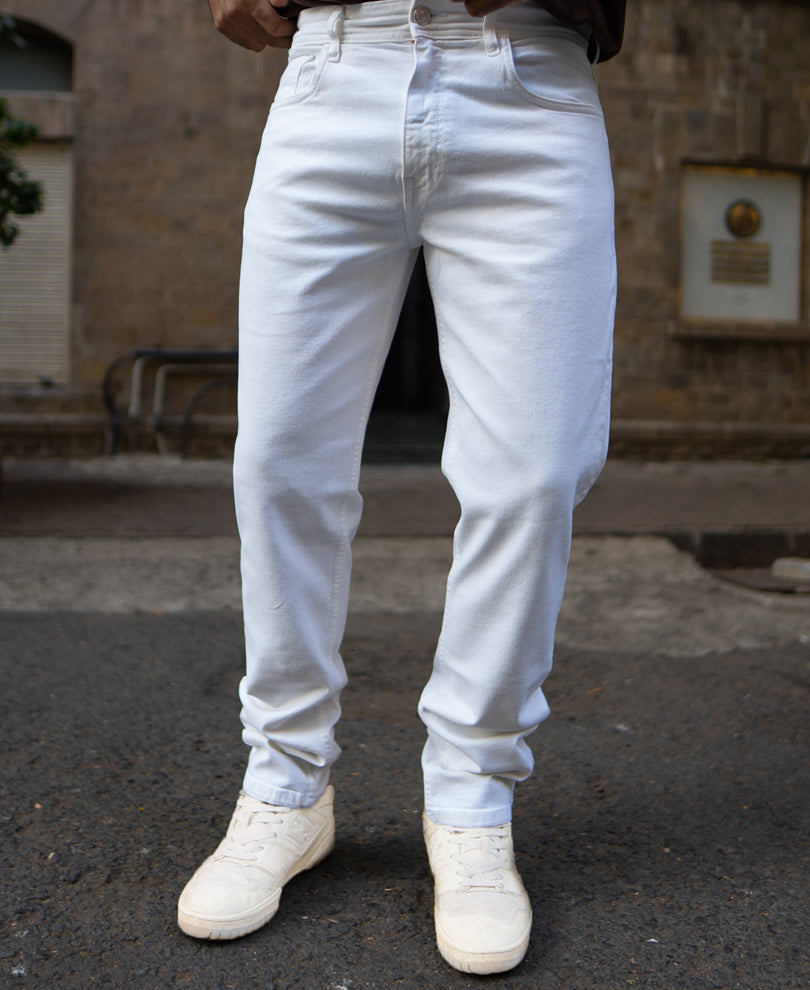 White Regular Fit Denim.