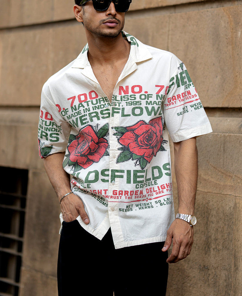 Washed Flower Print Shirt.