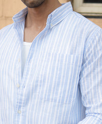 Mid Blue Striped Light Weight Shirt