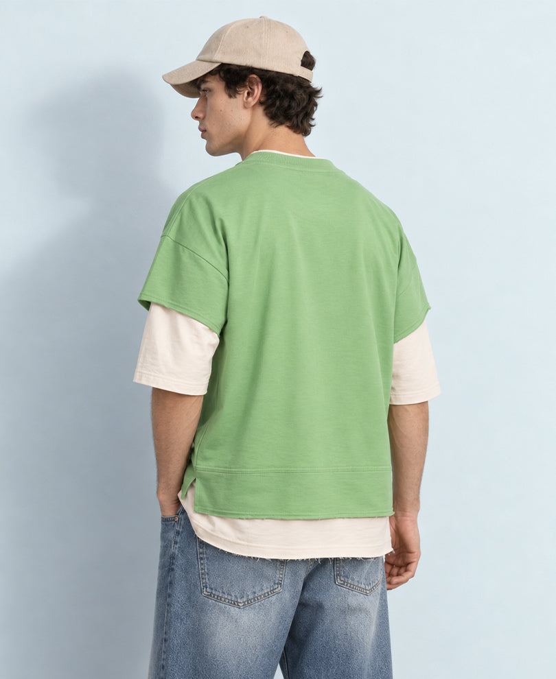 Mint Double Layered Printed T-Shirt