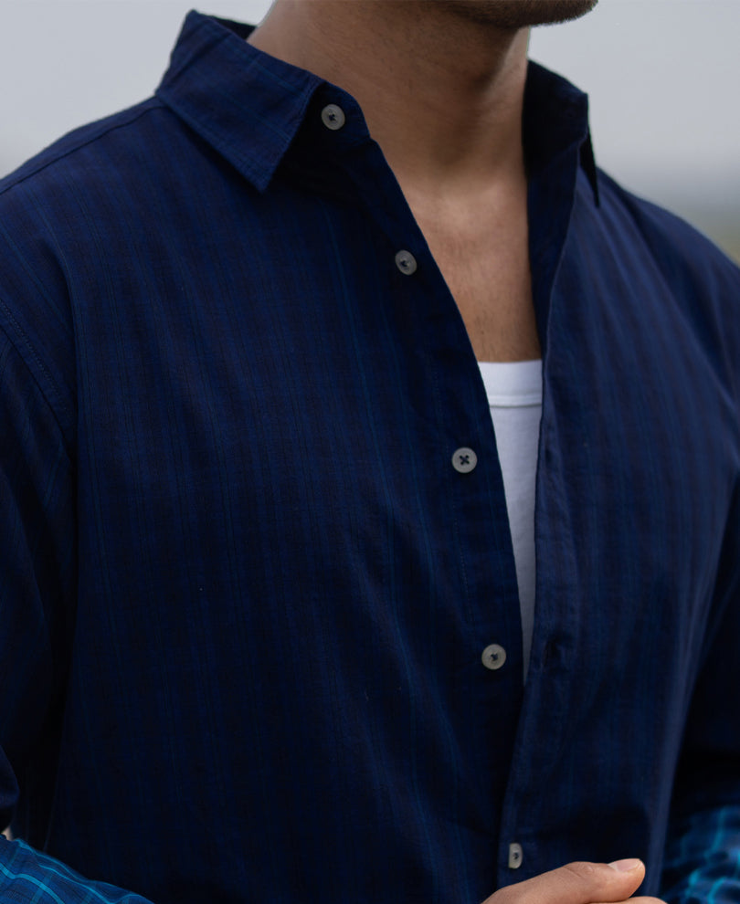 Blue Ombre Checks Shirt.