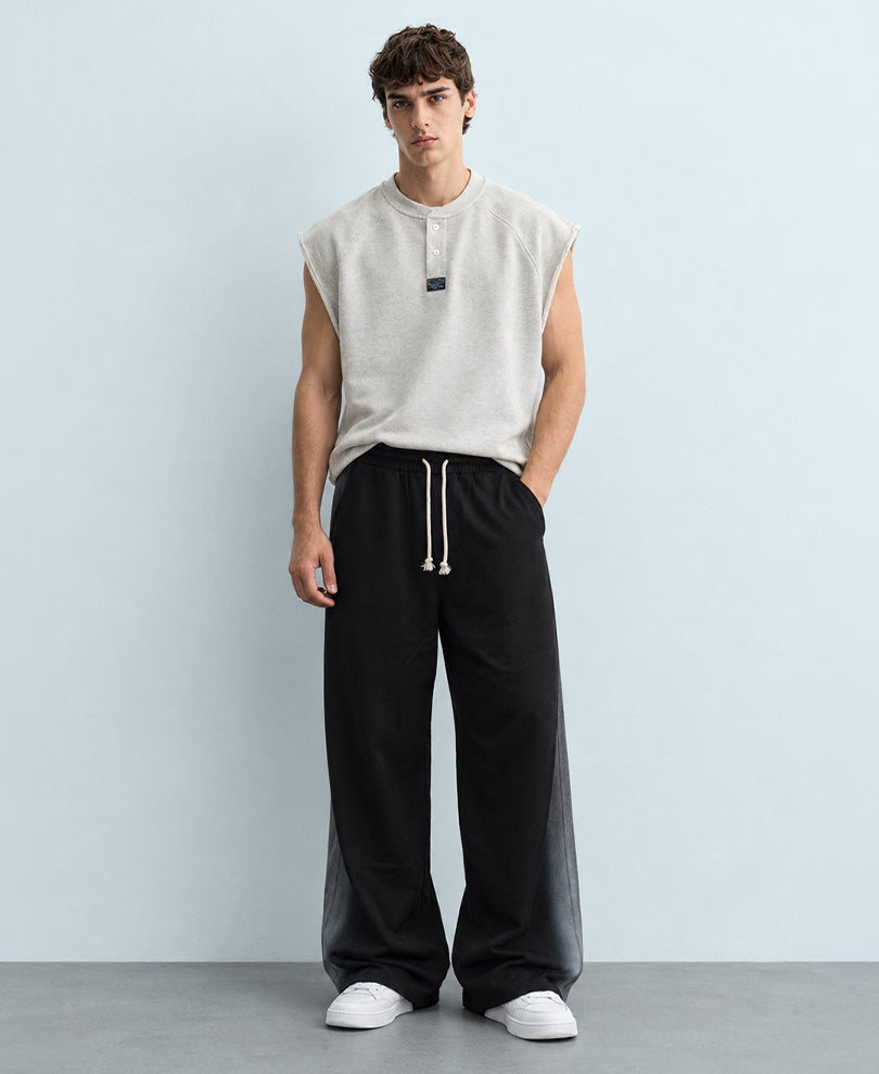 Black Sprayed Baggy Trackpant