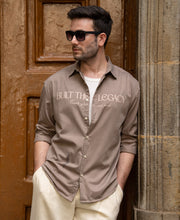 Dark Beige Printed Lightweight Shirt