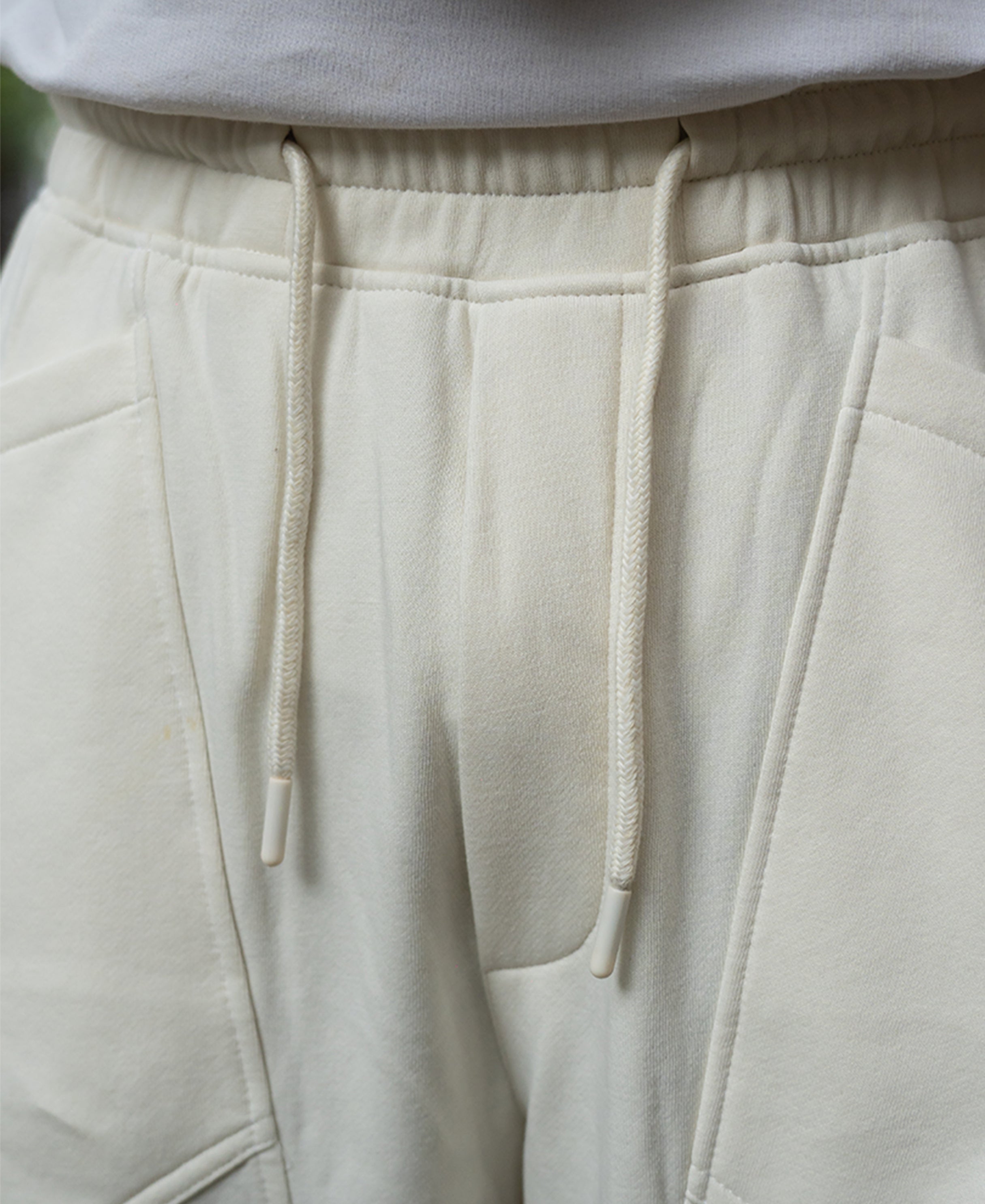 Cream Panelled Barrel Fit Trackpants