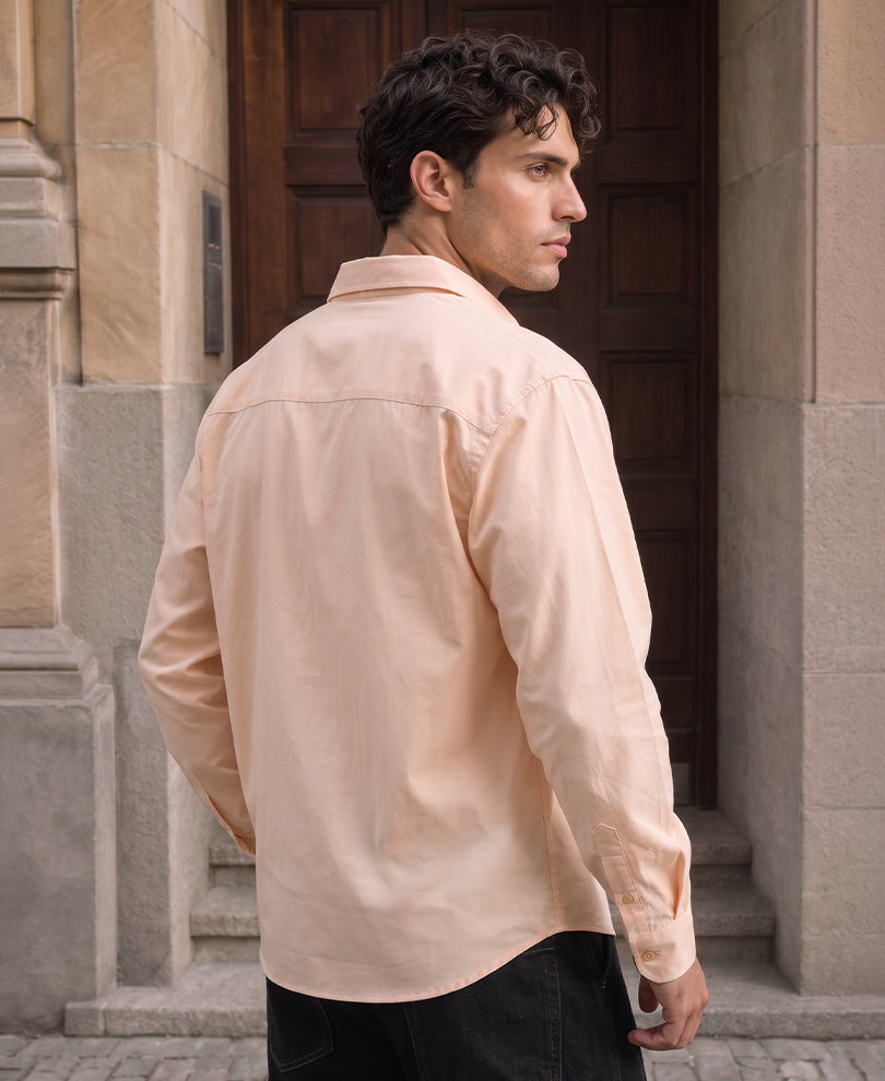 Light Peach Embroidered Shirt
