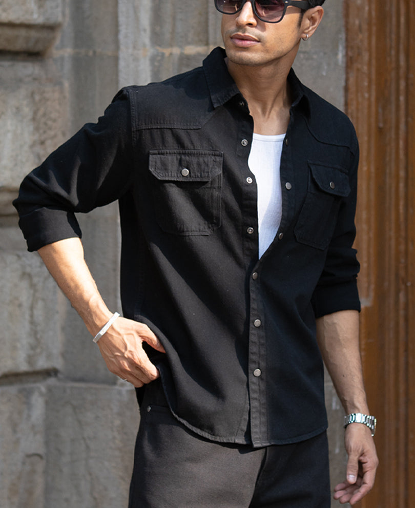 Black Denim Overshirt
