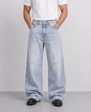 Blue Distressed Baggy Jeans
