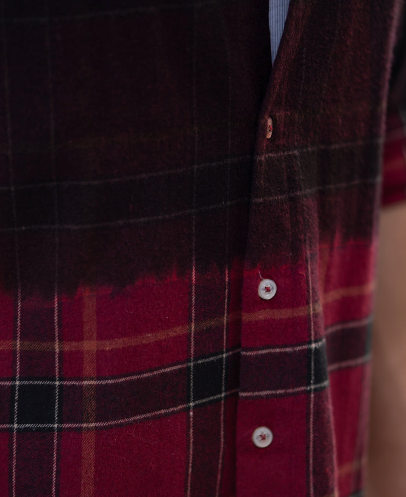 Wine Ombre Checks Shirt.