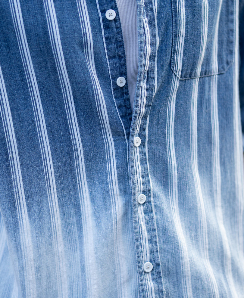 Denim Stripe Ombre Shirt.