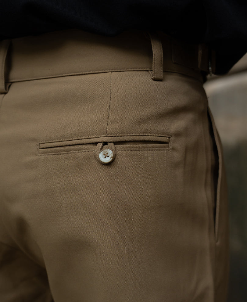 Beige Baggy Gurkha Trouser