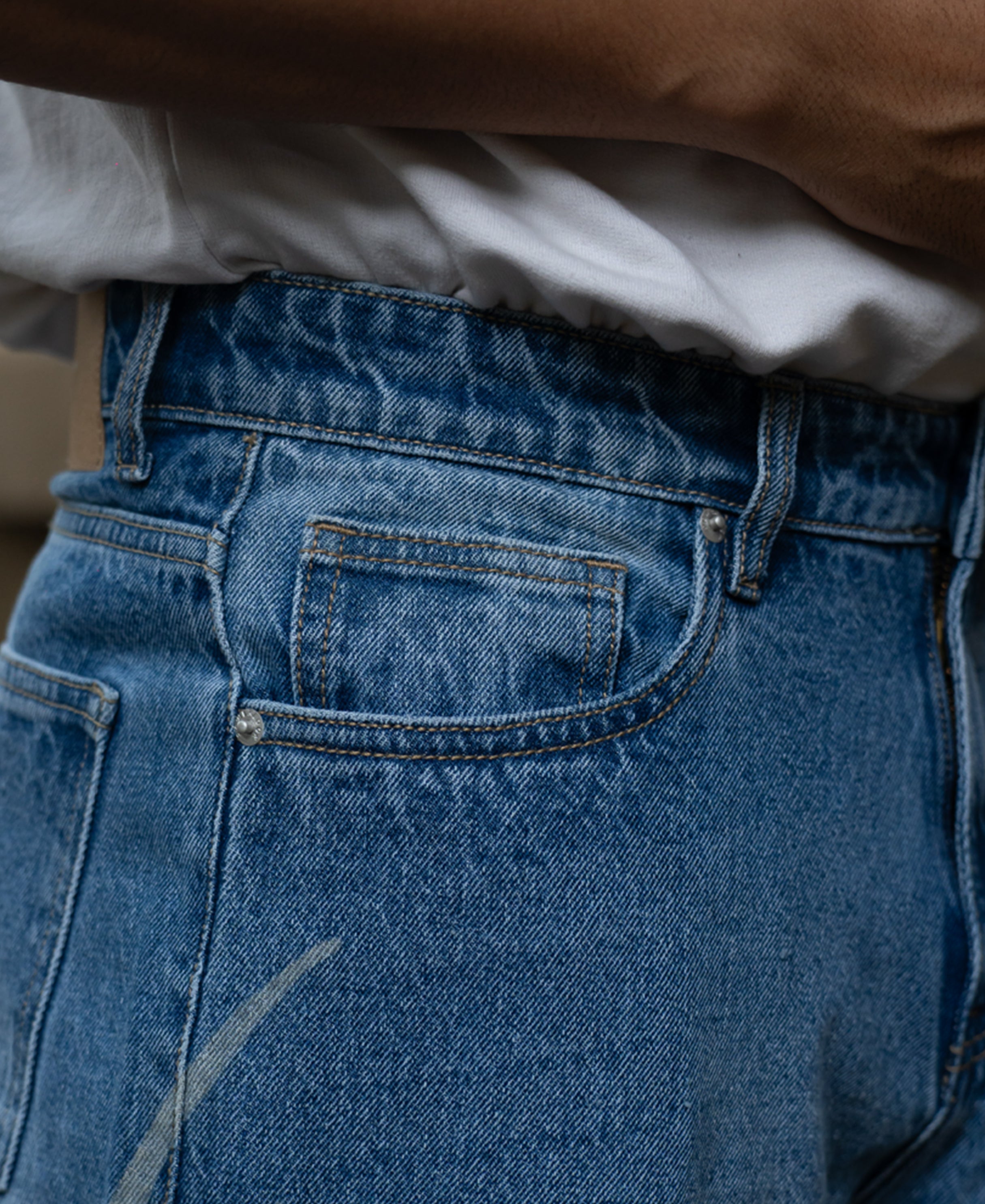 Blue Sigil Print Baggy Jeans