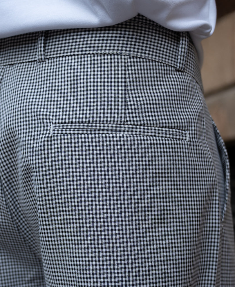 Black And White Micro Checks Trousers