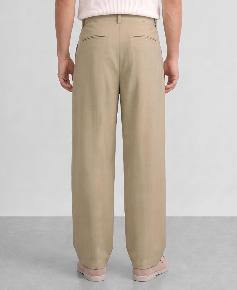 Dark Beige Pleated Trousers