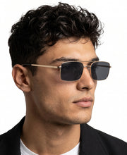 Gold Rectangle Sunglasses