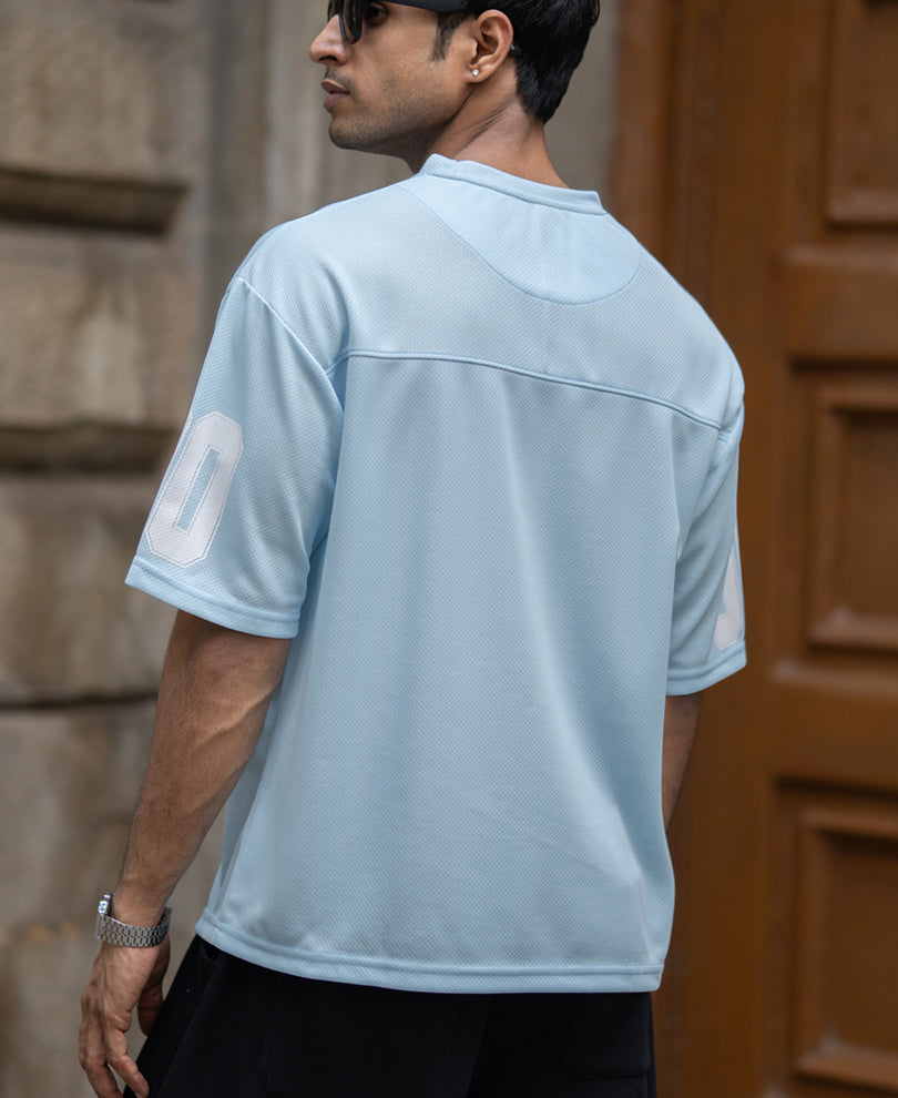 Light Blue Varsity T-Shirt.