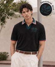 Black Knit Embroidered T-Shirt