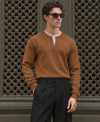 Brown Contract Double Neck T-Shirt 100% Cotton