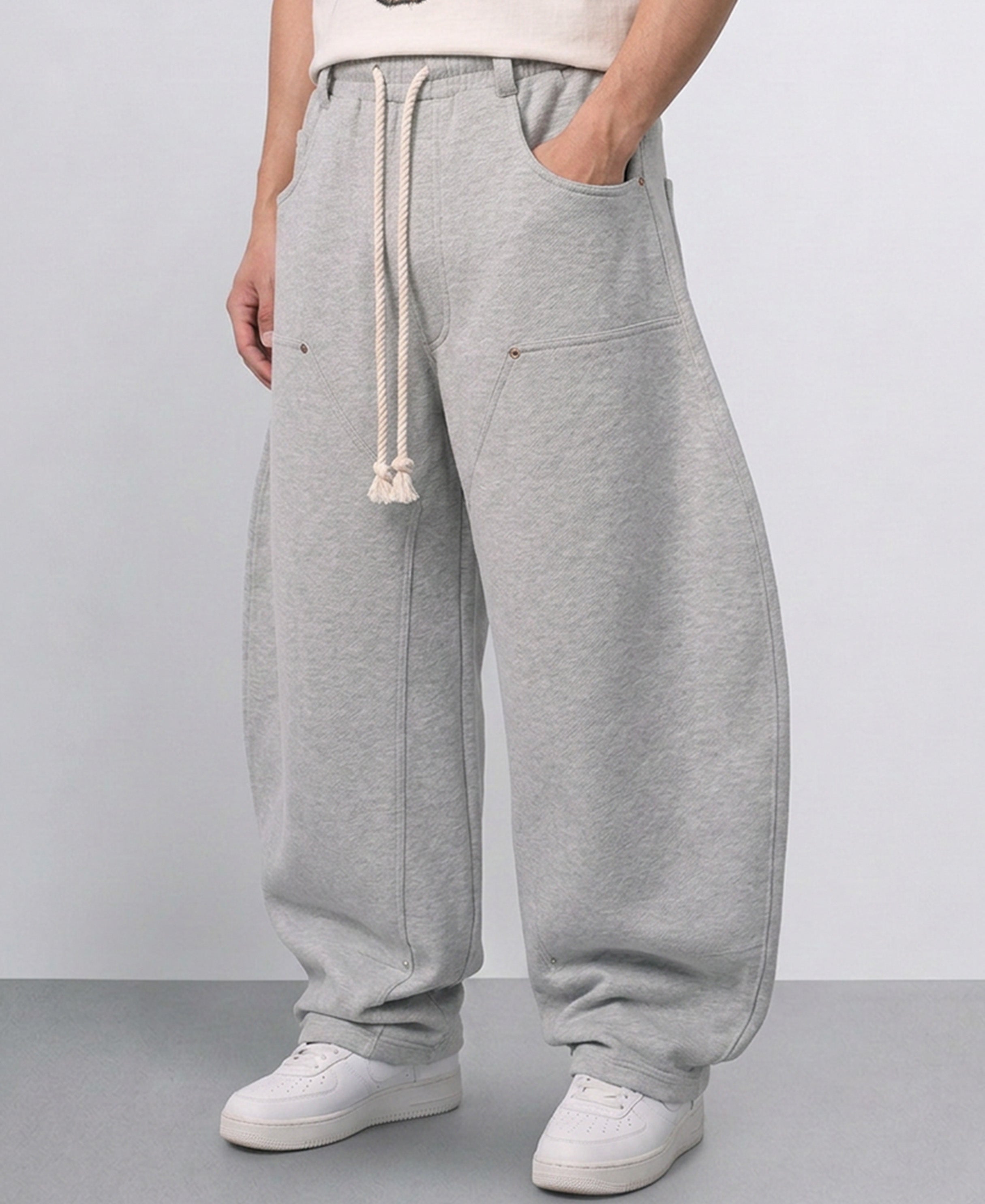 Grey Melange Carpenter Trackpants