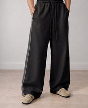 Black Tape Detail Baggy Trackpant
