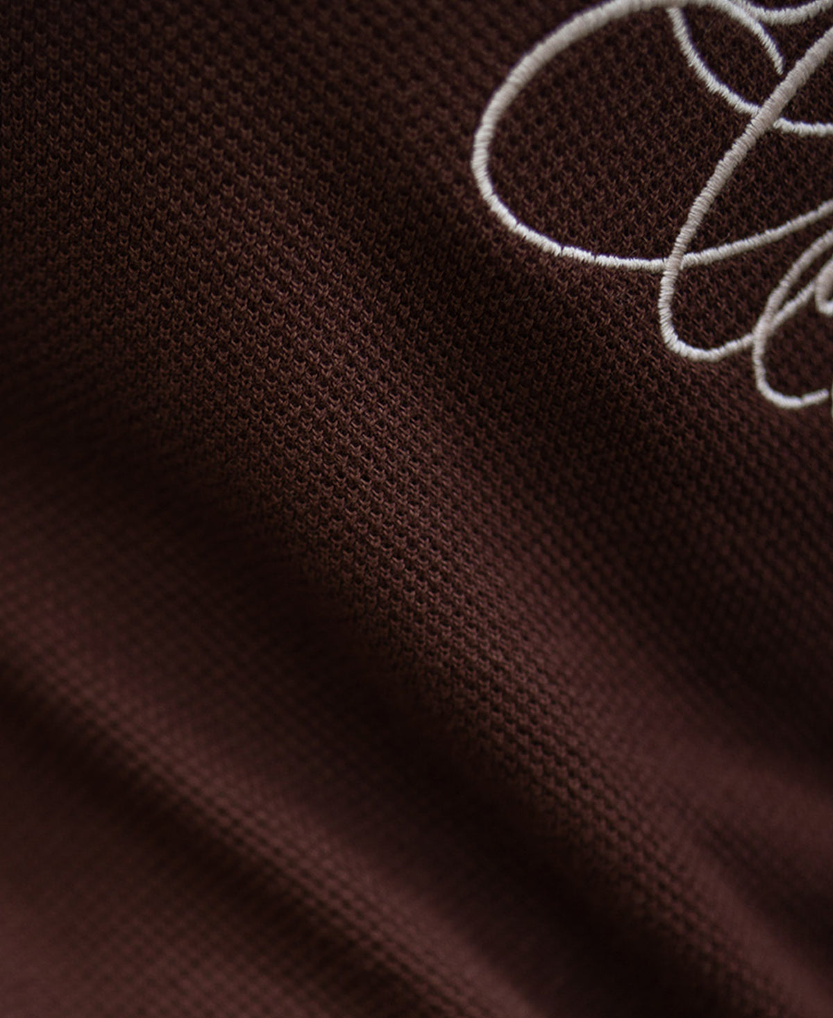 Brown Knit Embroidered T-Shirt