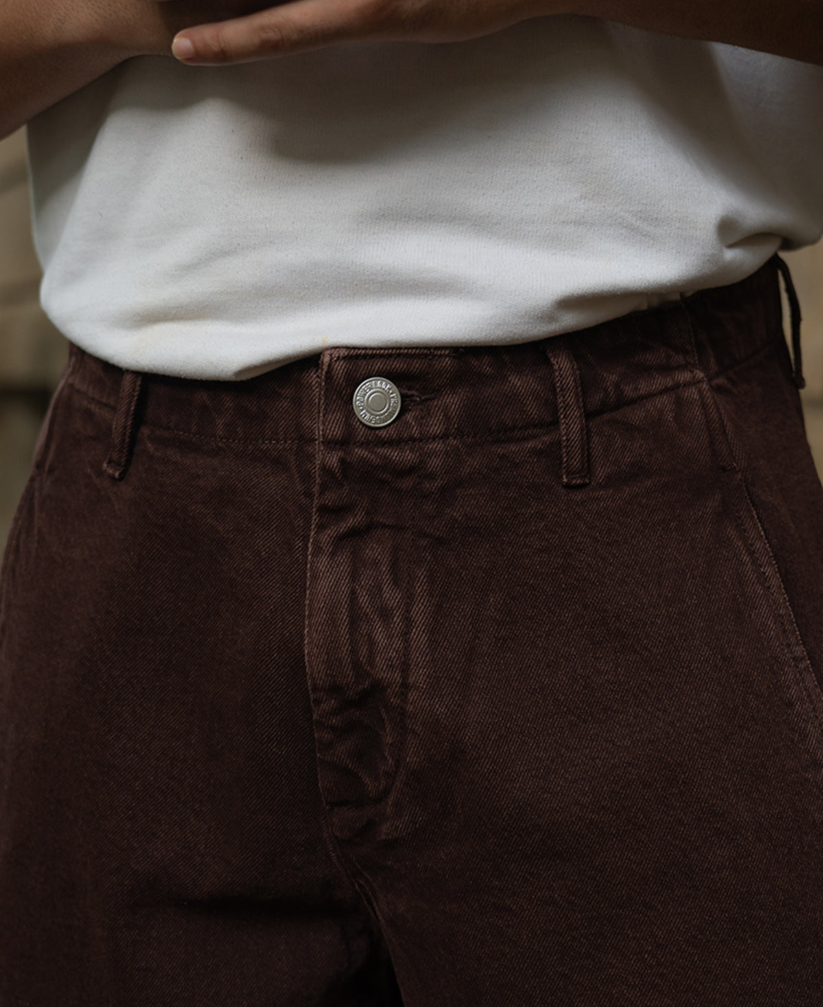 Brown Washed Barrel Fit Jeans