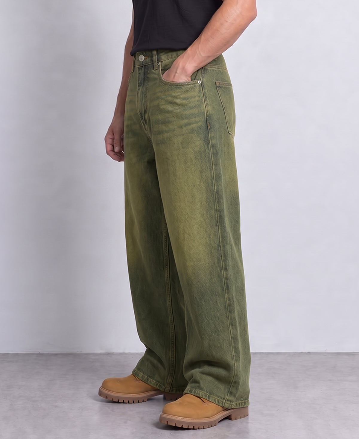 Blue Tinted Baggy Fit Jeans