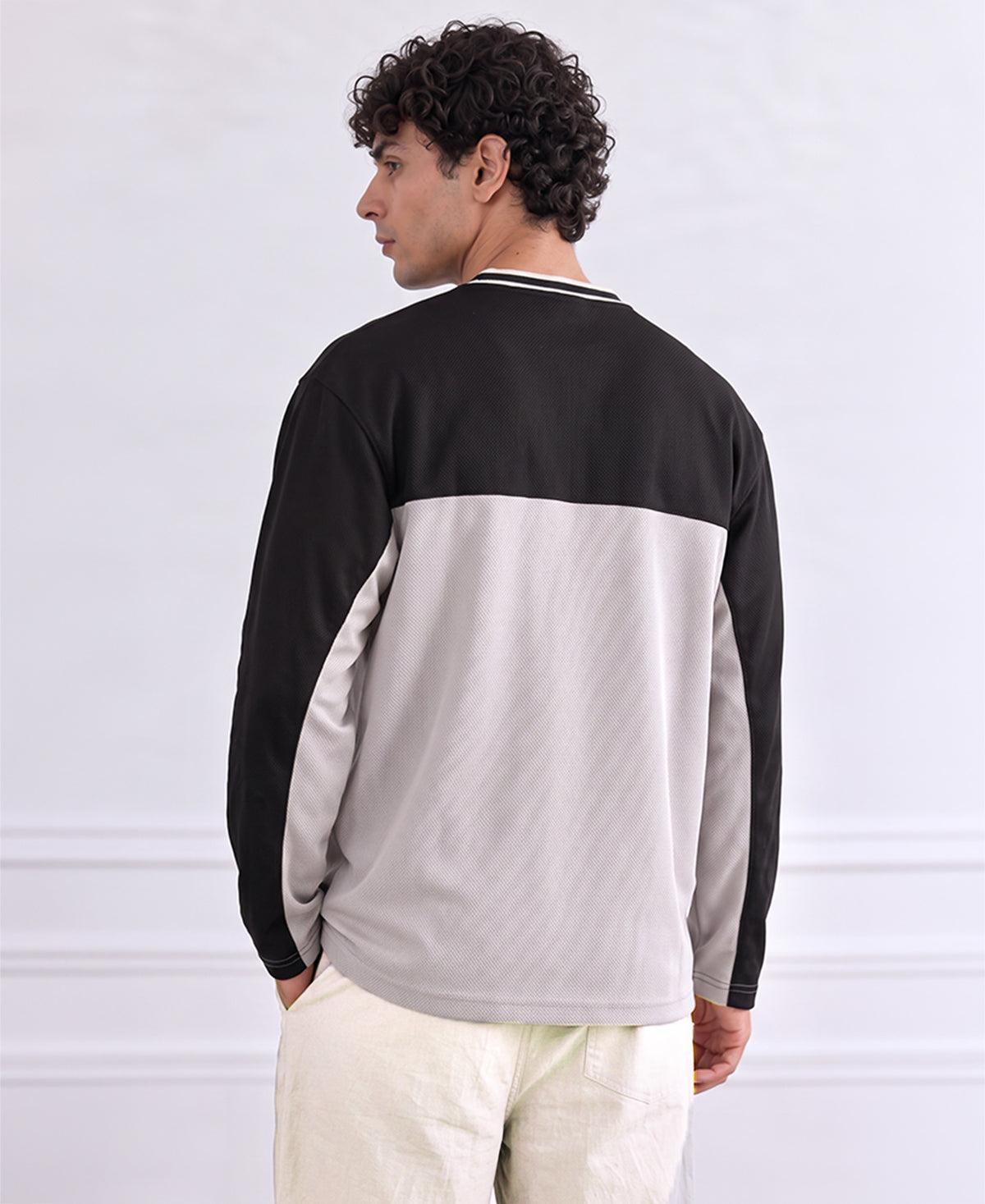 Grey & Black Printed T-Shirt
