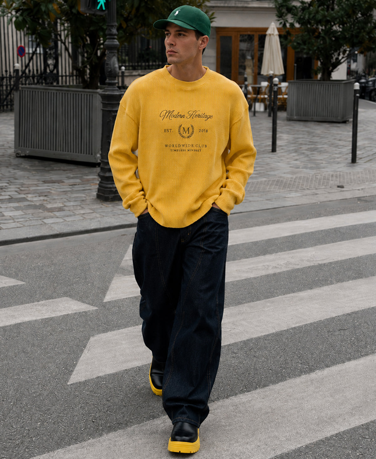Yellow Washed Embroidered T-Shirt 100% Cotton