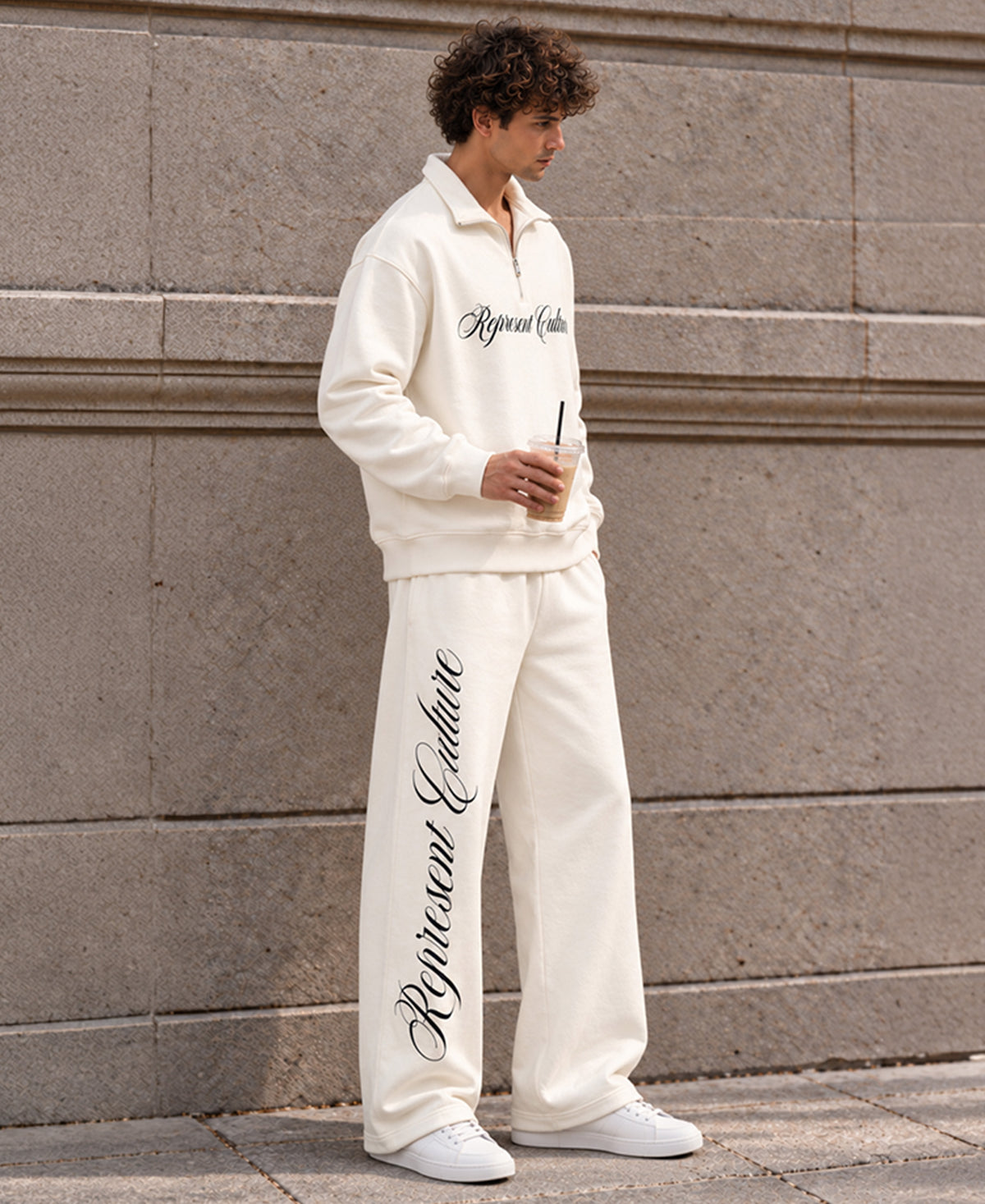 Cream Printed Cord Set