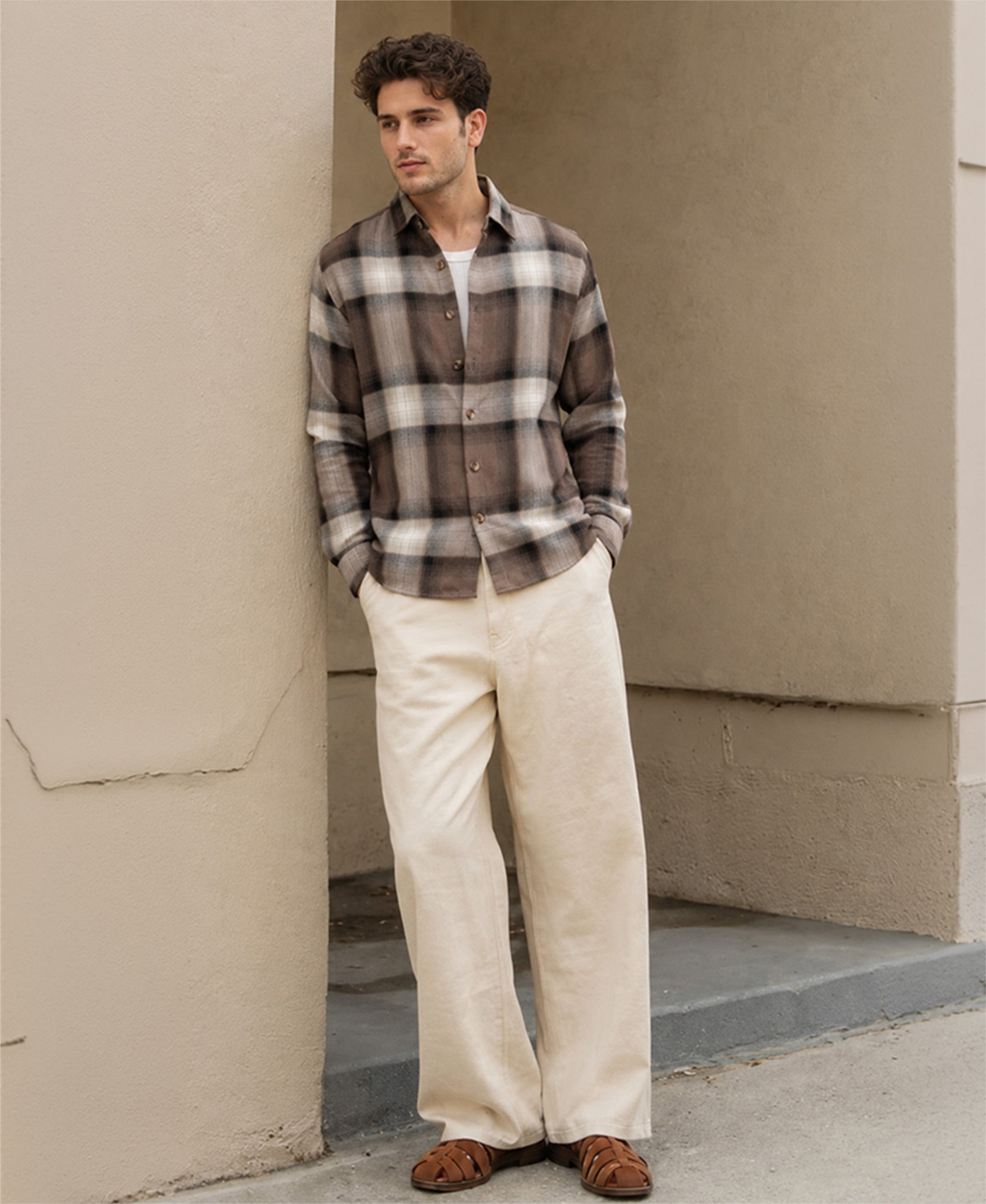 Light Brown Checks Shirt