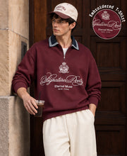 Wine Contrast Collar Polo T-Shirt