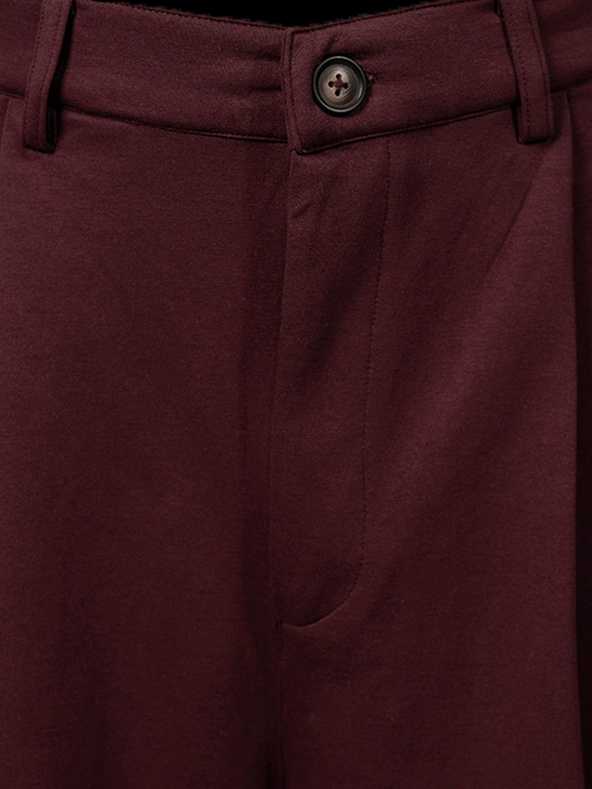 Wine Pleated Knit Pants