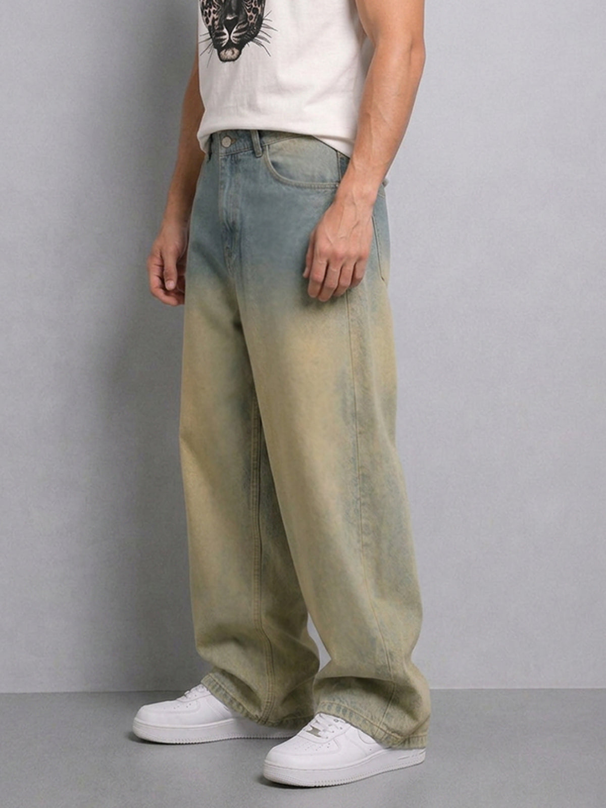 Tinted Blue Ombre Baggy Jeans