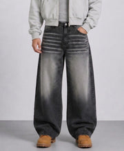 Black Washed Baggy Denim Jeans