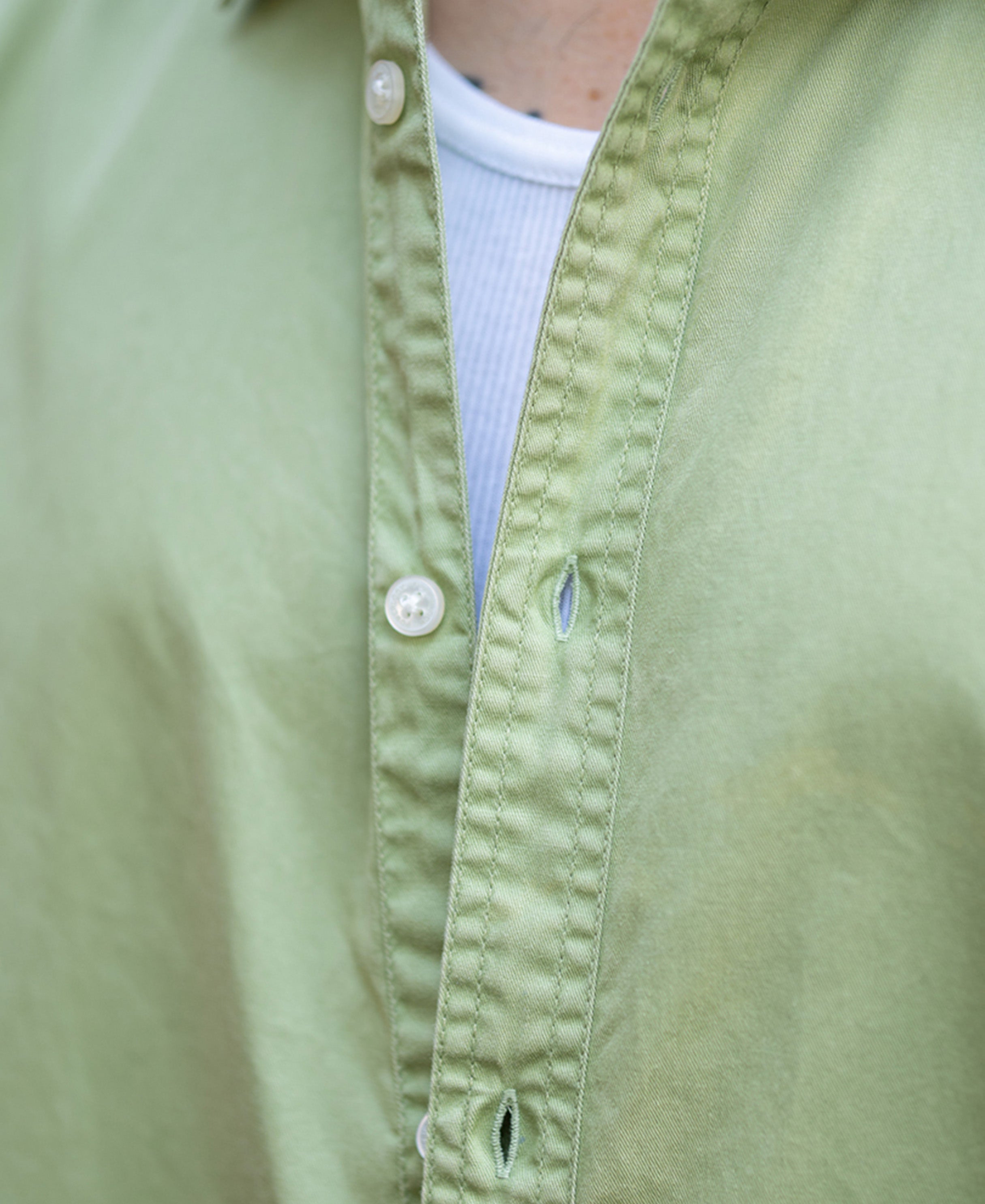 Green Washed Shirt 100% Cotton