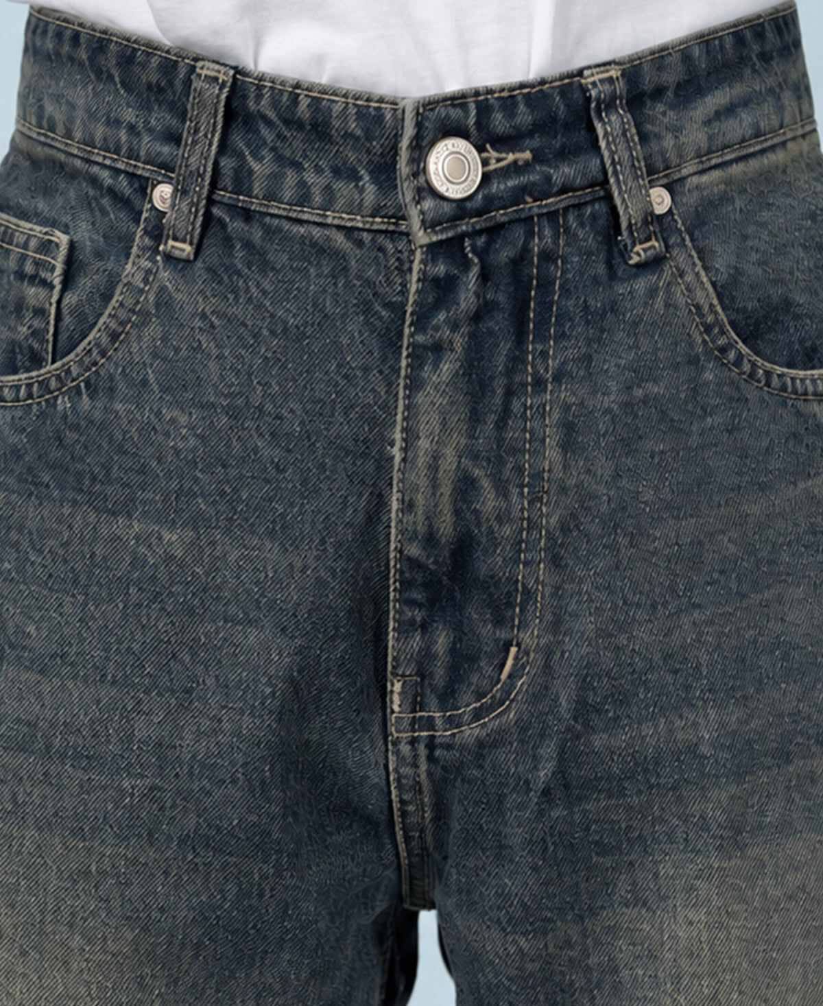 Mid Blue Barrel Fit Jeans