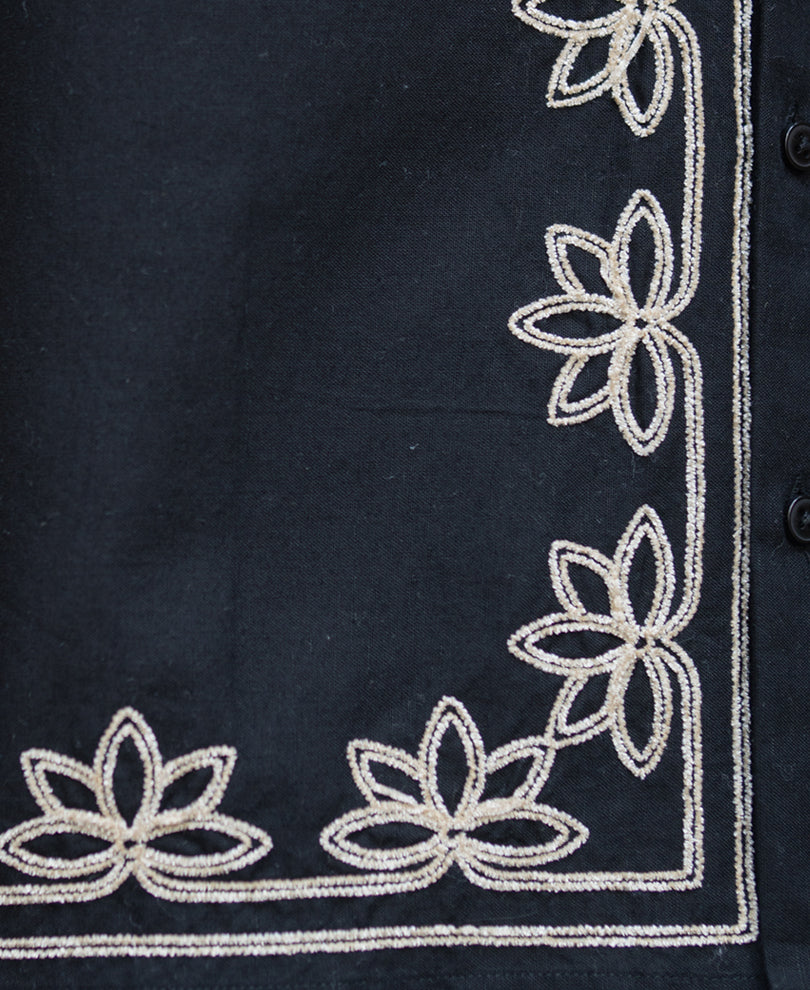 Black Lotus Embroidery Shirt.