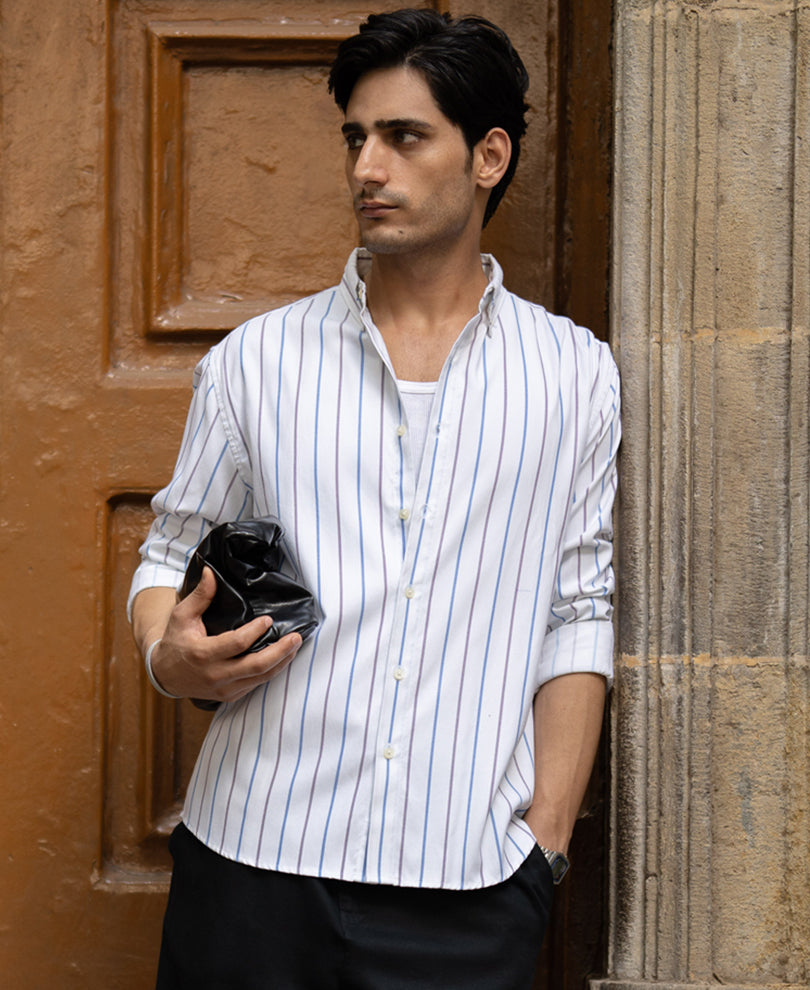 White Oxford Stripe Buttondown Shirt