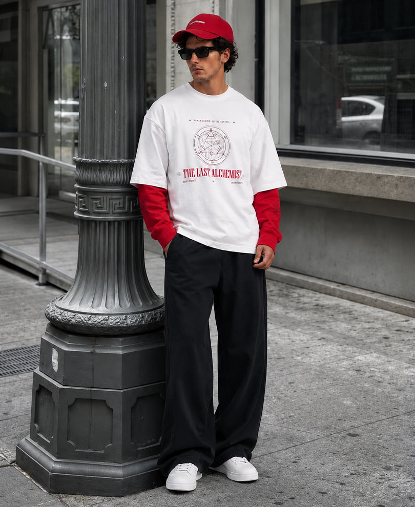 White Printed Doctor Sleeve T-Shirt 100% Cotton