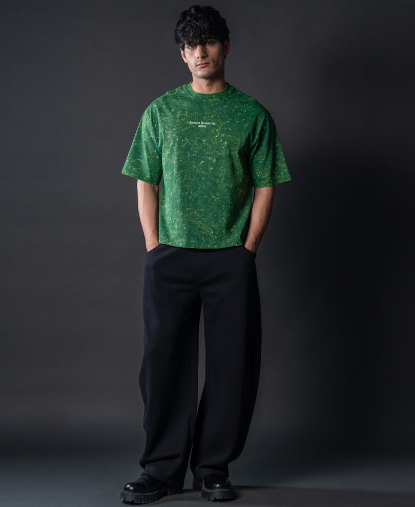 Green Wahed Samurai Print T-Shirt.